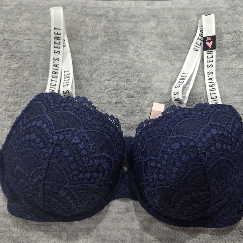 Victoria's Secret Navy Lace Push-Up Bra